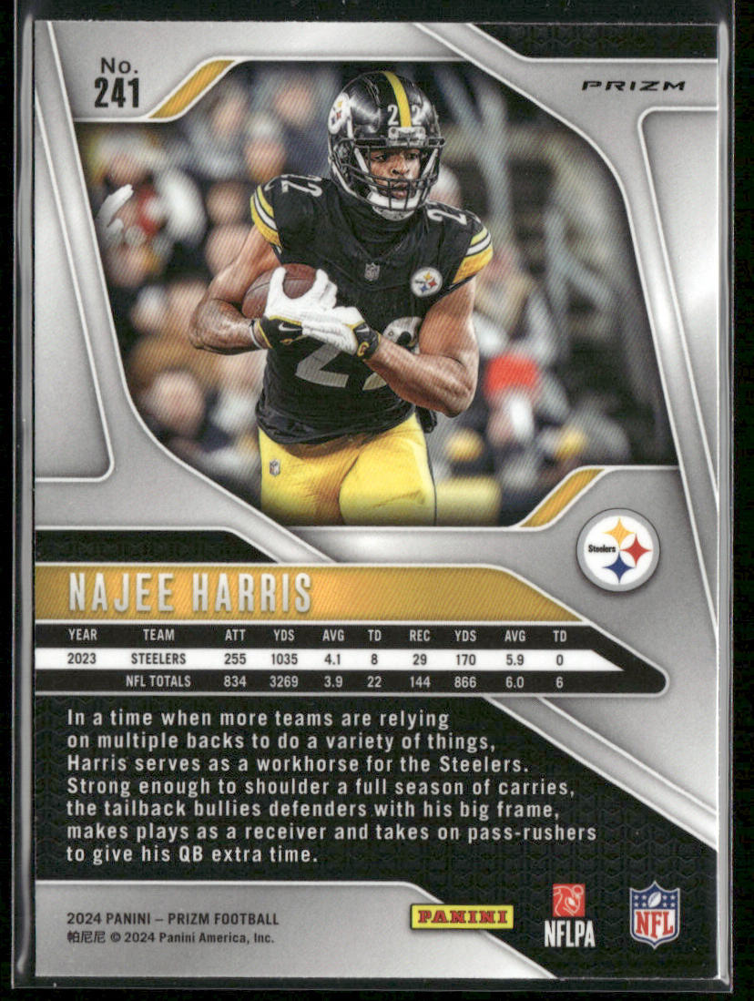 Najee Harris 2024 Panini Prizm Pink Pulsar #241 Pittsburgh Steelers
