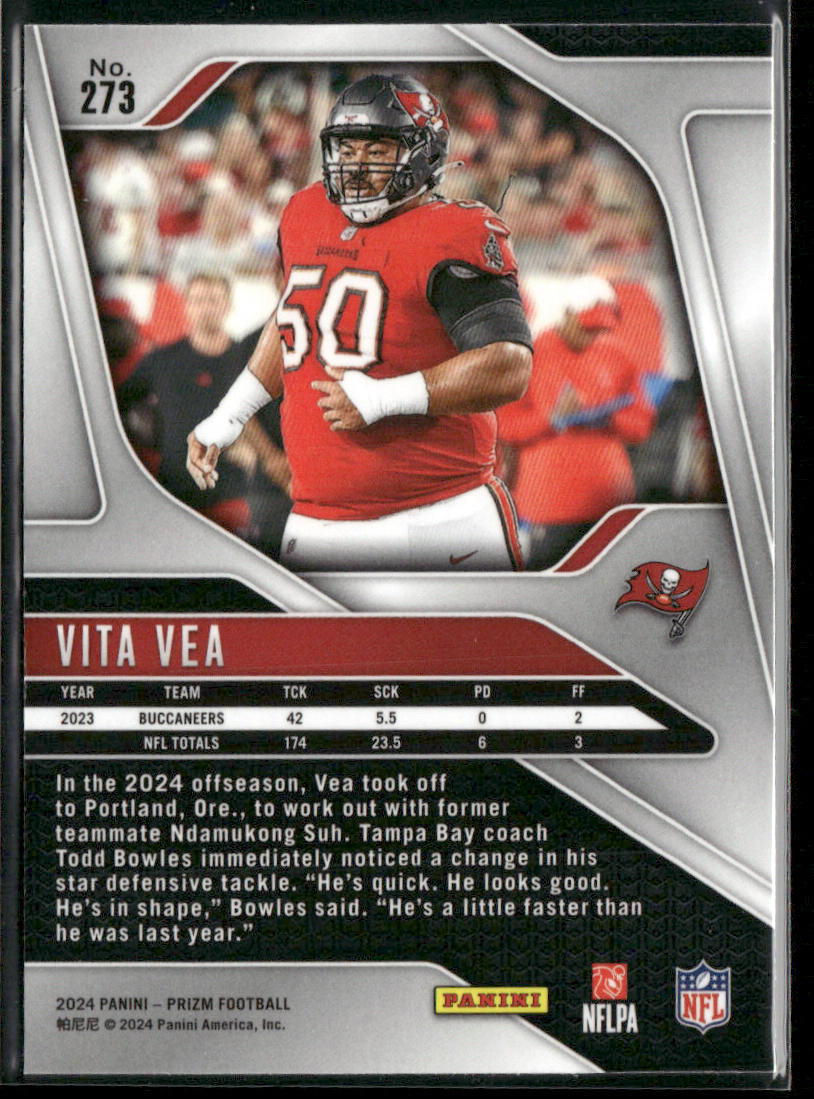 Vita Vea 2024 Panini Prizm #273 Tampa Bay Buccaneers