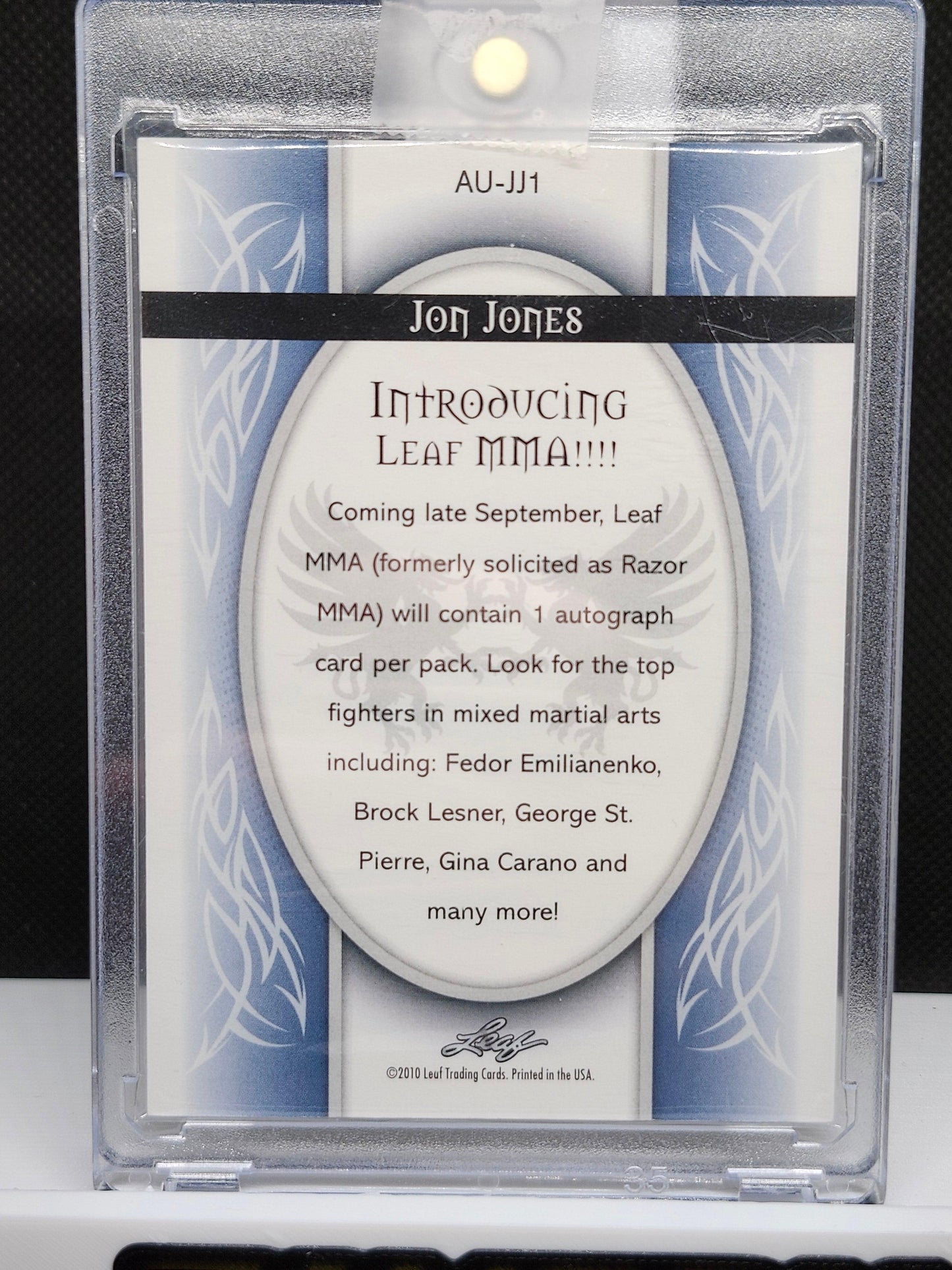 2010 Leaf UFC Jon Bones Jones Autograph #AU-JJ1 - Tavern Collectibles