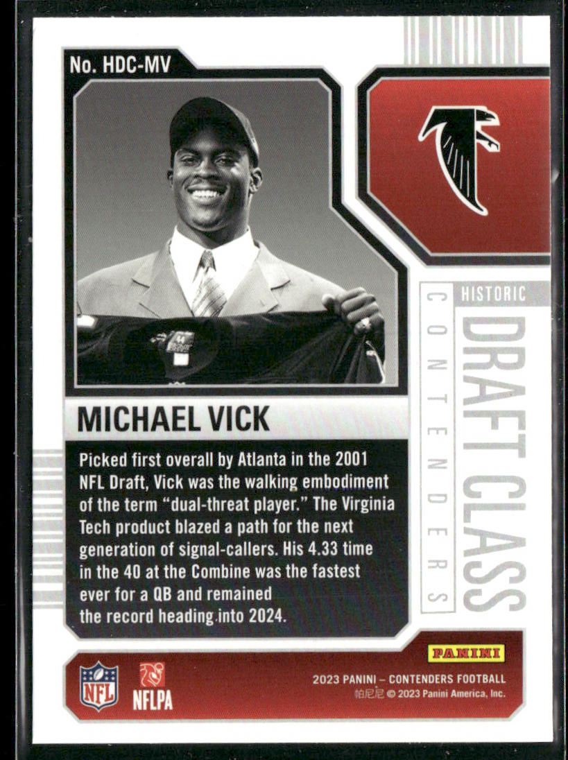 Michael Vick 2023 Panini Contenders Historic Draft Class Contenders #HDC-MV