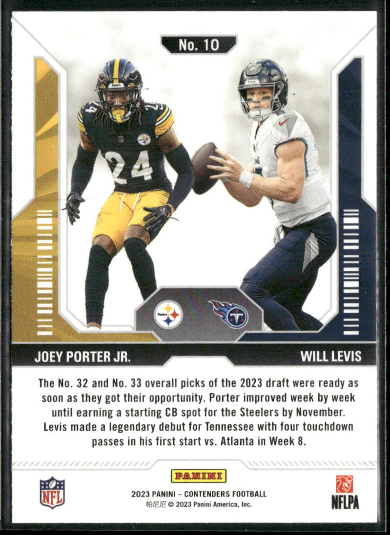 Joey Porter Jr. / Will Levis 2023 Panini Contenders Round Numbers #10