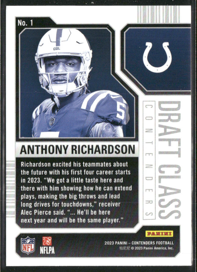 Anthony Richardson 2023 Panini Contenders Draft Class Contenders Red #1 Colts