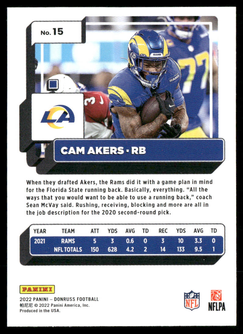 Cam Akers 2022 Donruss #15 Los Angeles Rams