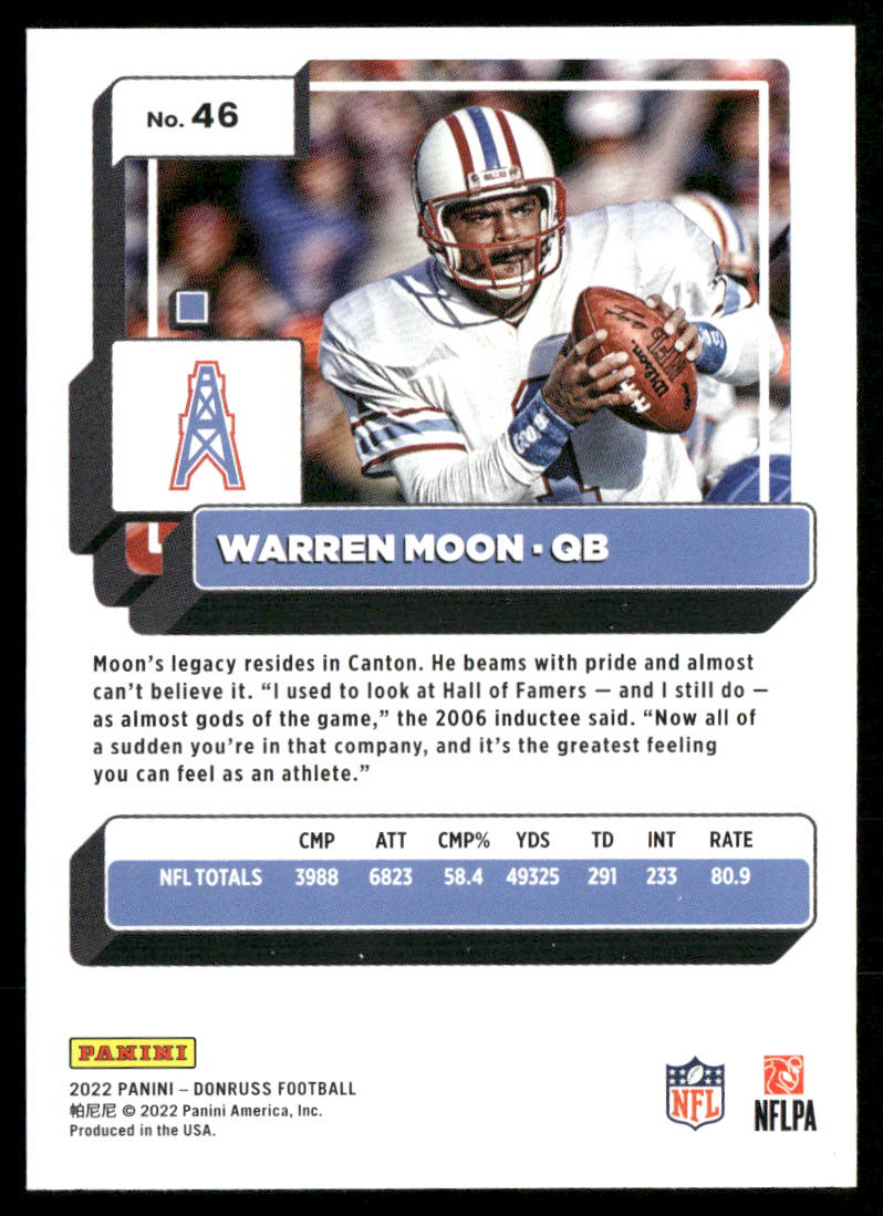 Warren Moon 2022 Donruss #46 Houston Oilers
