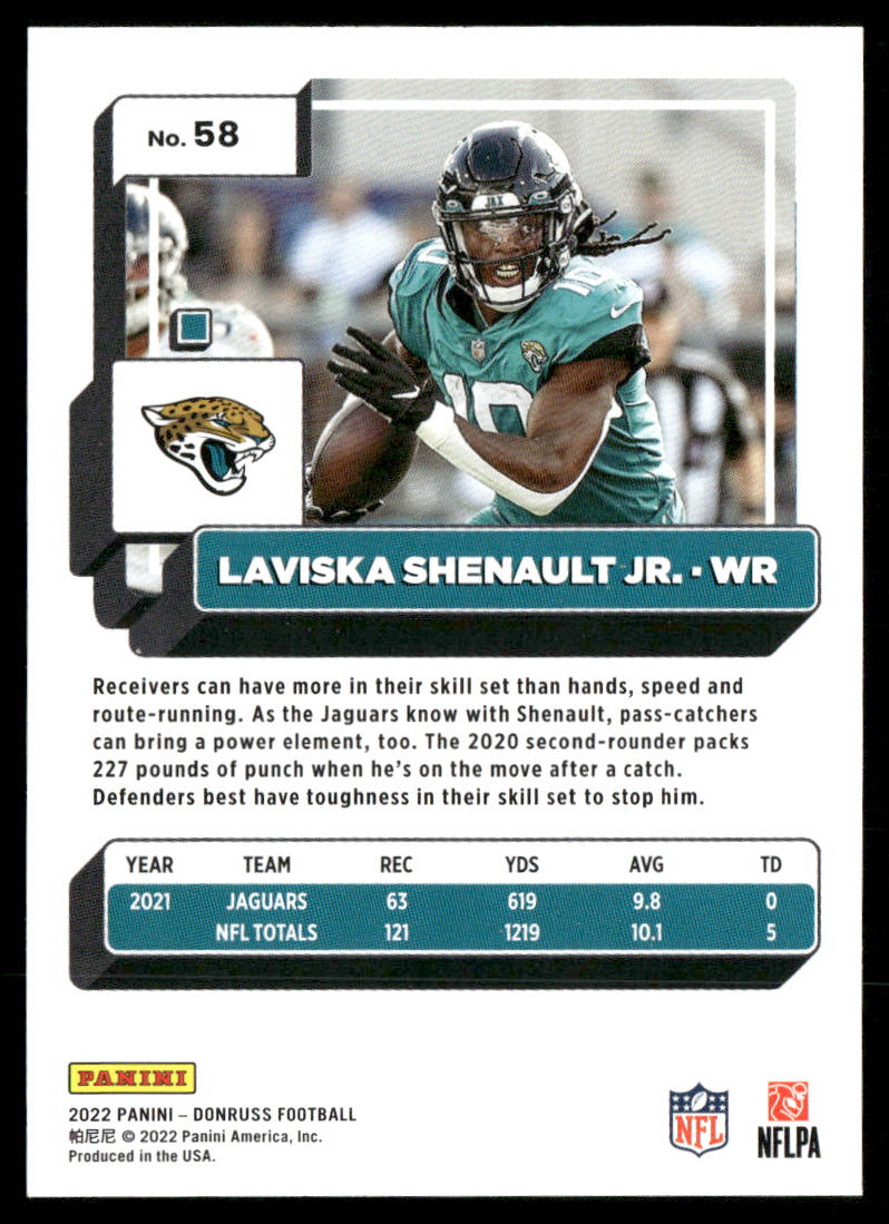 Laviska Shenault Jr. 2022 Donruss #58 Jacksonville Jaguars