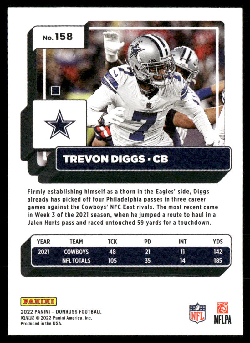 Trevon Diggs 2022 Donruss #158 Dallas Cowboys