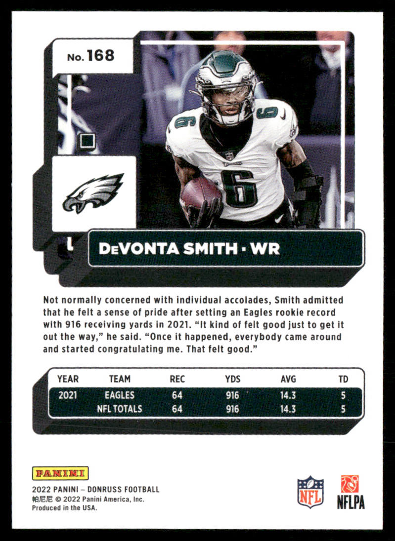 DeVonta Smith 2022 Donruss #168 Philadelphia Eagles