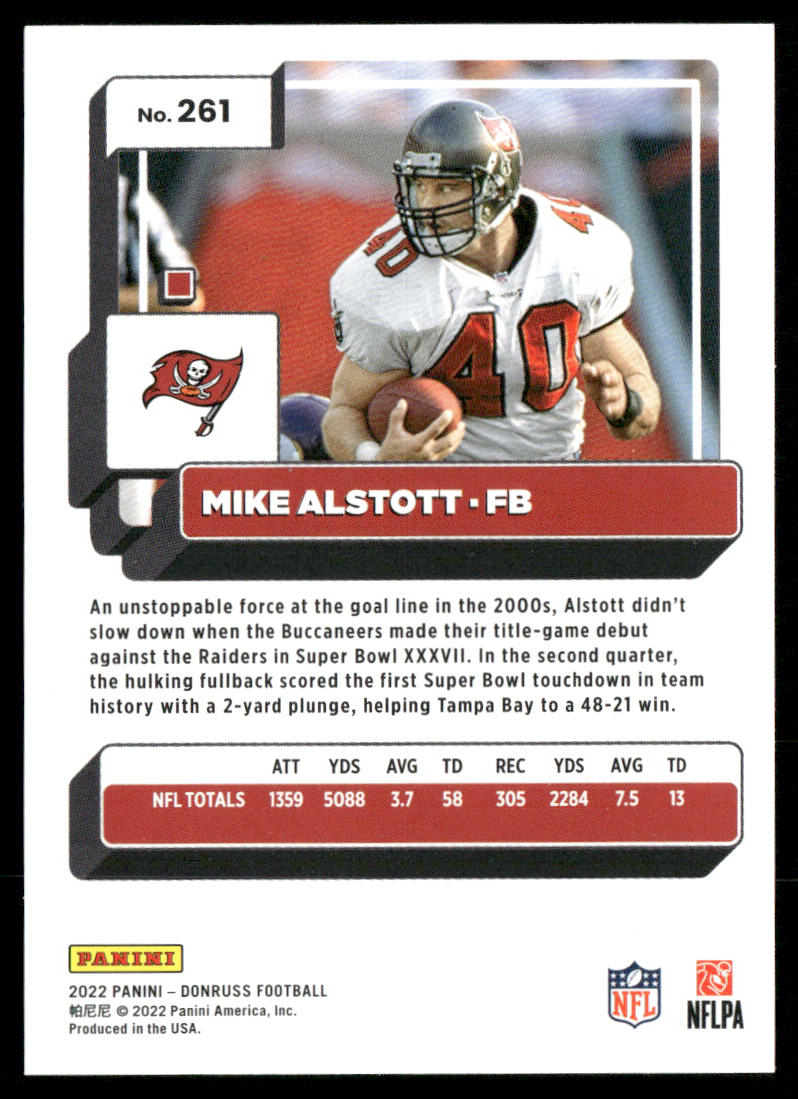 Mike Alstott 2022 Donruss #261 Tampa Bay Buccaneers