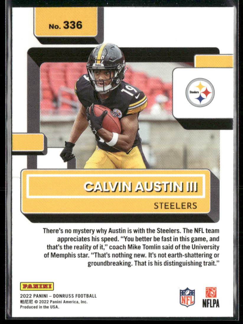 Calvin Austin III 2022 Donruss Blue Press Proof #336 RC Pittsburgh Steelers