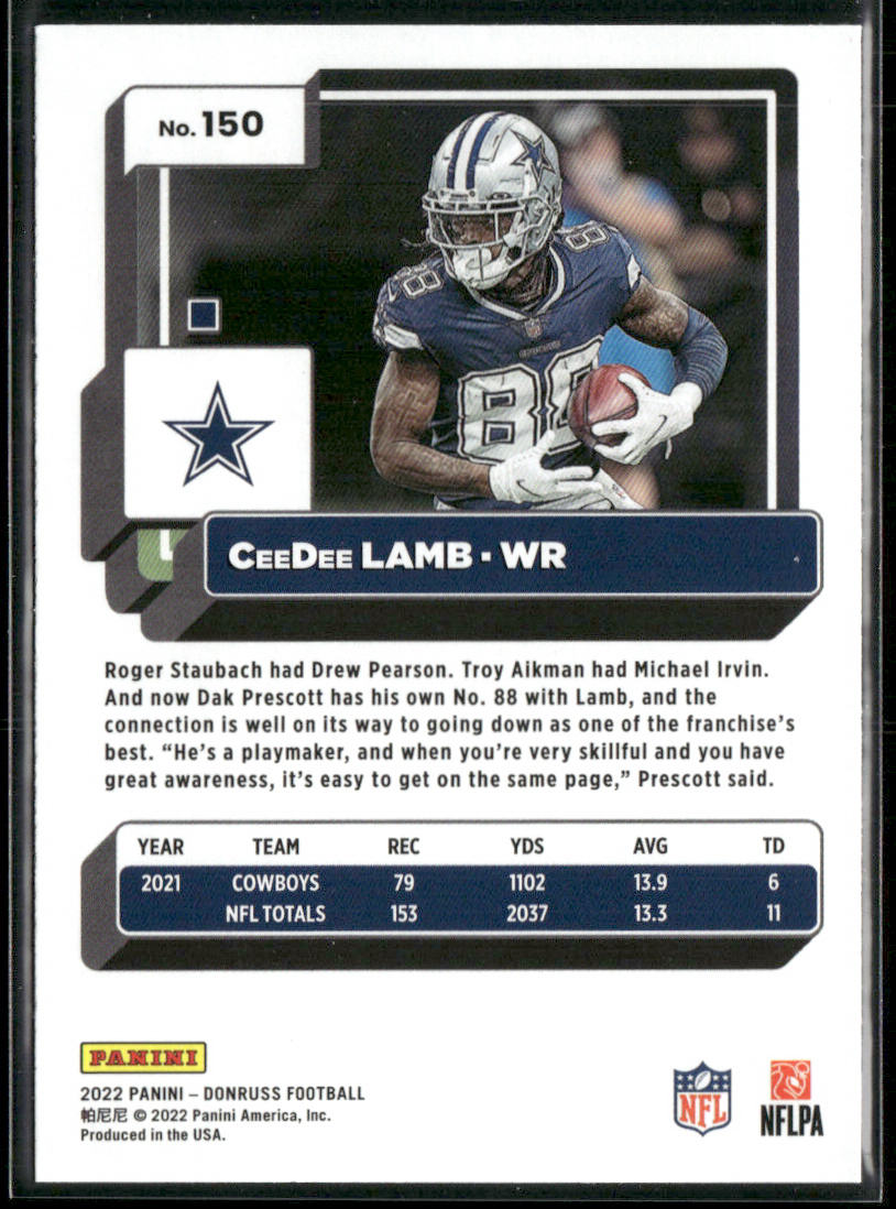 CeeDee Lamb 2022 Donruss Blue Press Proof #150 Dallas Cowboys