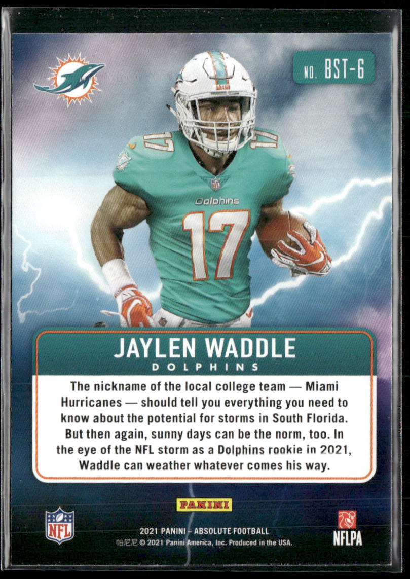 Jaylen Waddle 2021 Panini Absolute By Storm #BST-6 Miami Dolphins