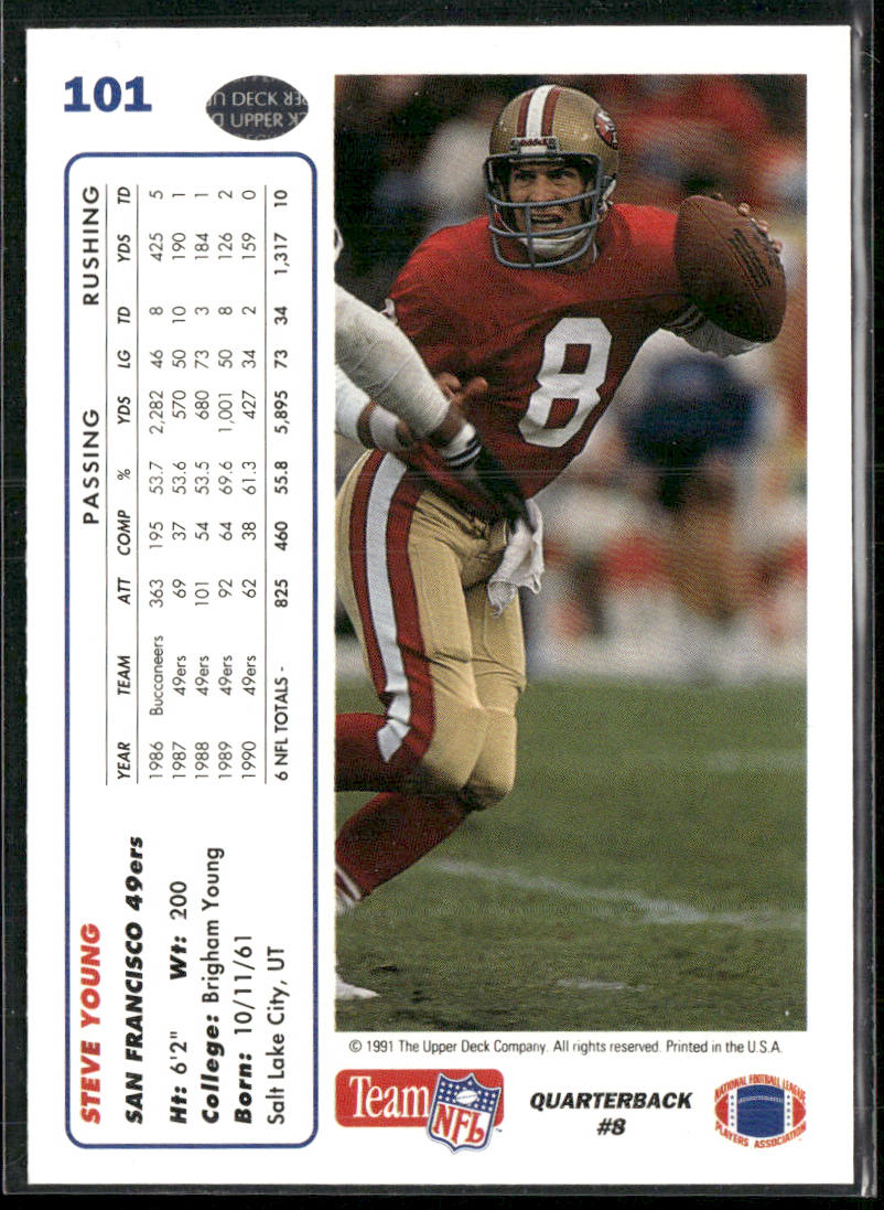 Steve Young 1991 Upper Deck #101 San Francisco 49ers
