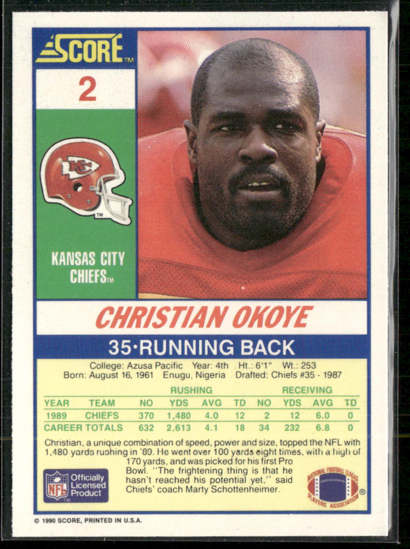Christian Okoye 1990 Score #2 Kansas City Chiefs