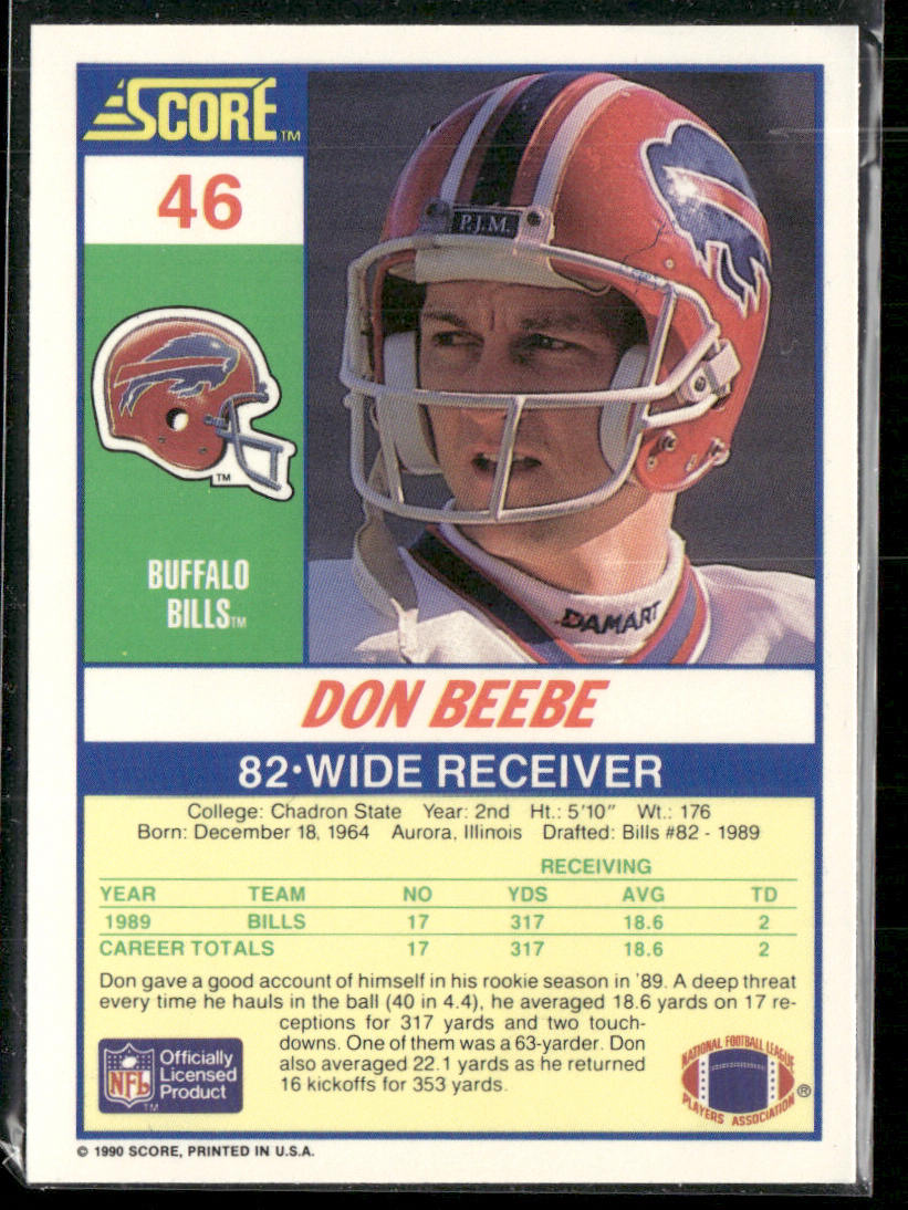 Don Beebe 1990 Score #46 Buffalo Bills