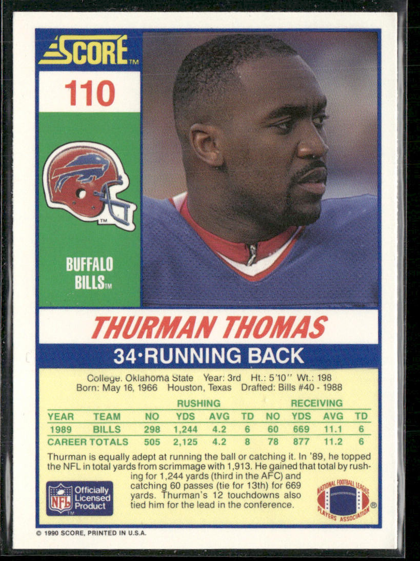 Thurman Thomas 1990 Score #110 Buffalo Bills