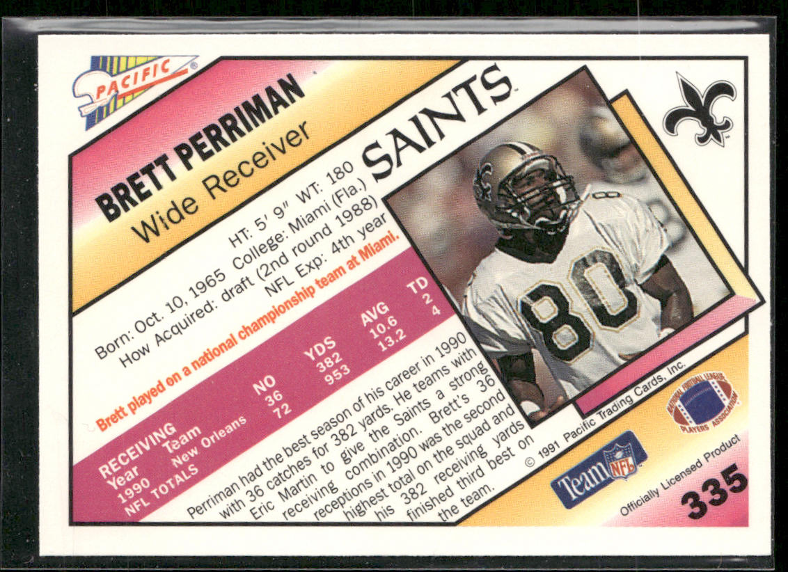 Brett Perriman 1991 Pacific #335 New Orleans Saints
