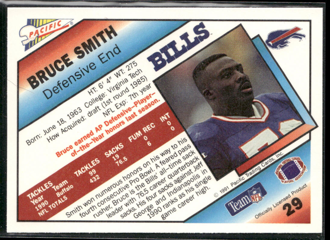 Bruce Smith 1991 Pacific #29 Buffalo Bills