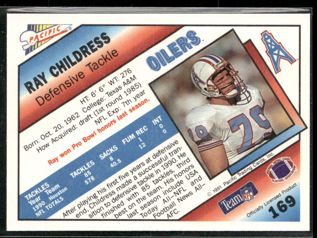 Ray Childress 1991 Pacific #169 Houston Oilers
