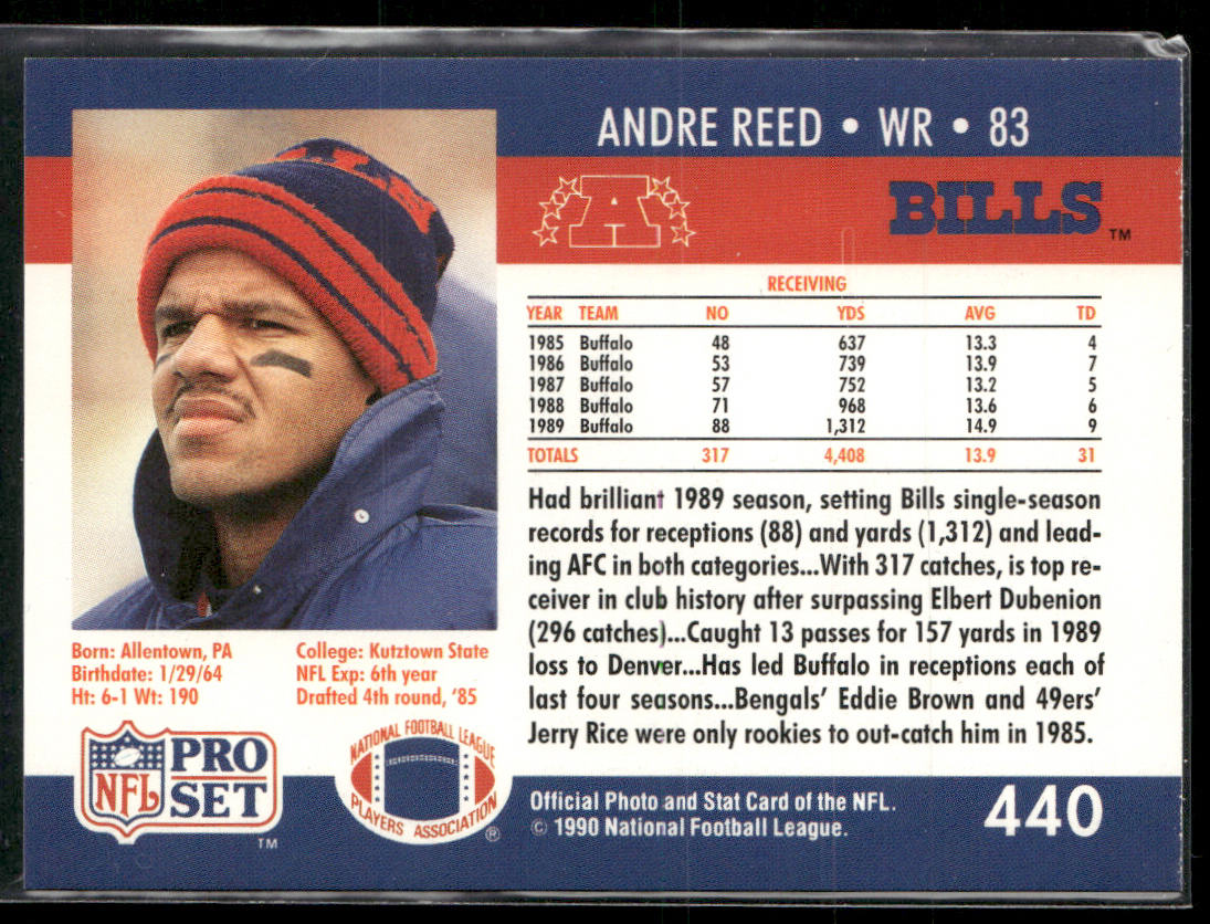 Andre Reed 1990 Pro Set #440 Buffalo Bills