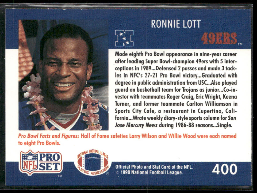 Ronnie Lott 1990 Pro Set #400 San Francisco 49ers