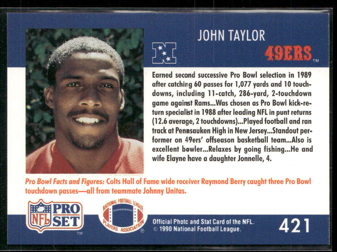 John Taylor 1990 Pro Set #421 San Francisco 49ers