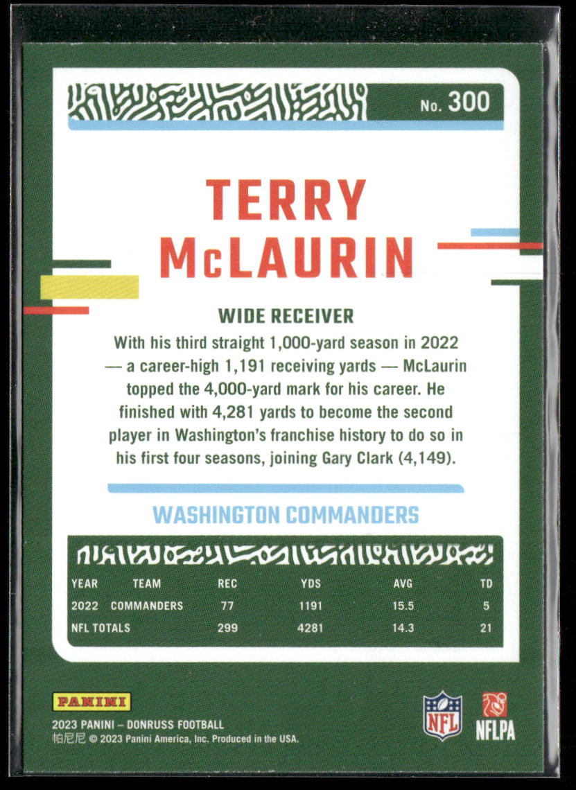 Terry McLaurin 2023 Donruss #300 Washington Commanders