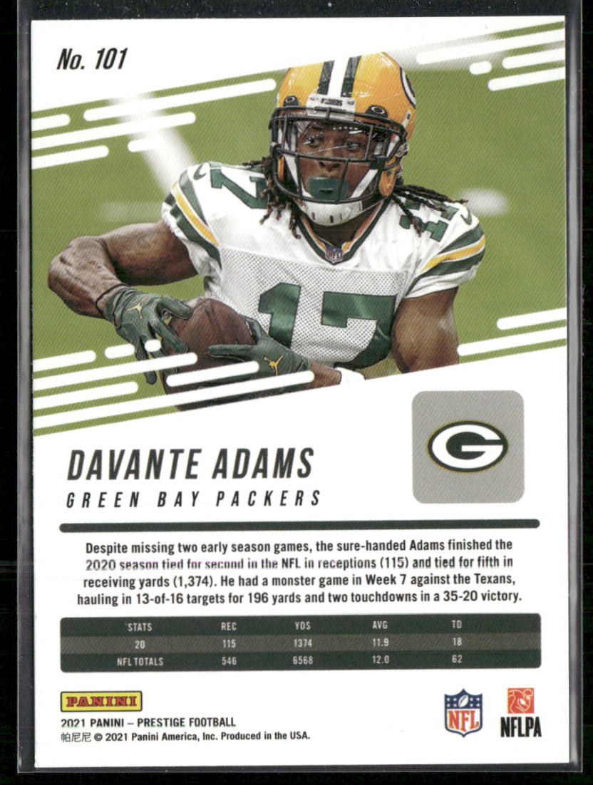 Davante Adams 2021 Panini Prestige #101 Green Bay Packers