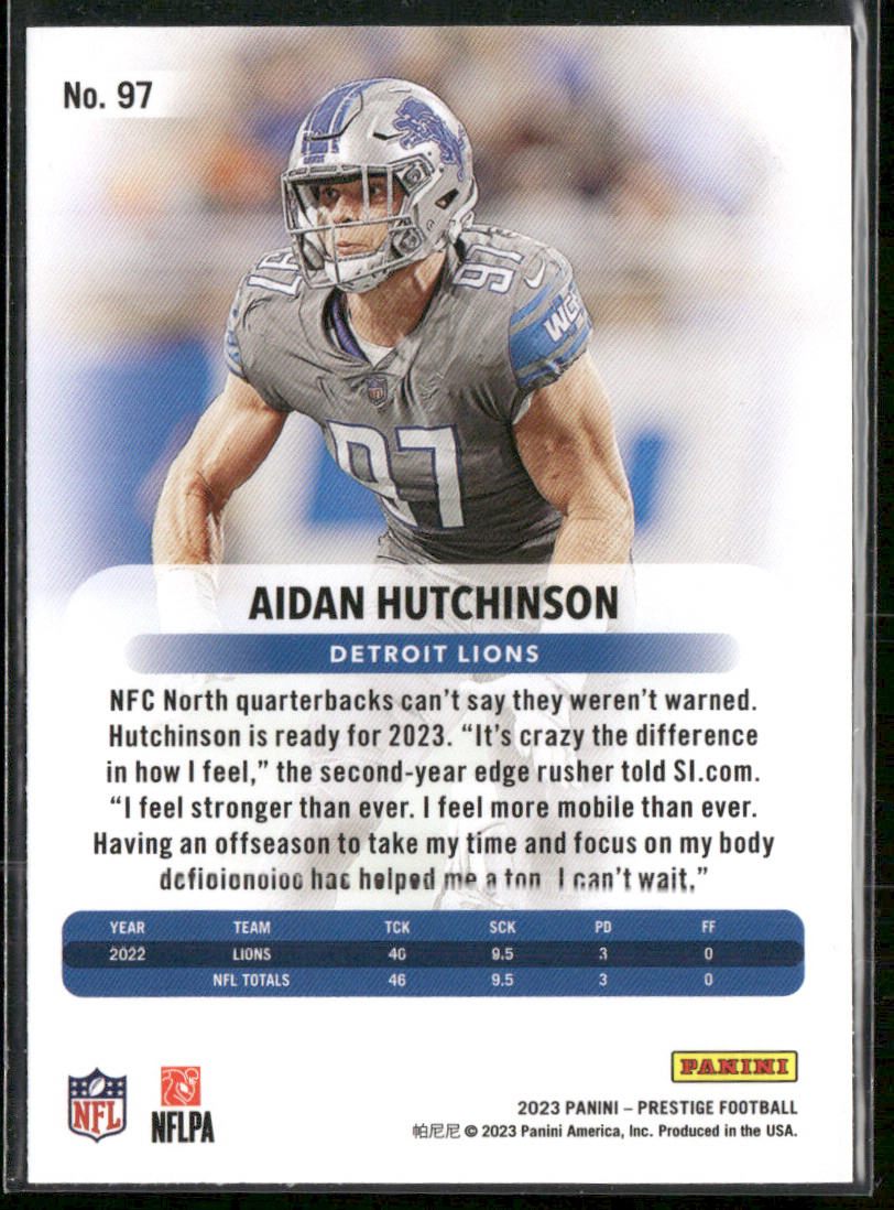 Aidan Hutchinson 2023 Panini Prestige #97 Detroit Lions