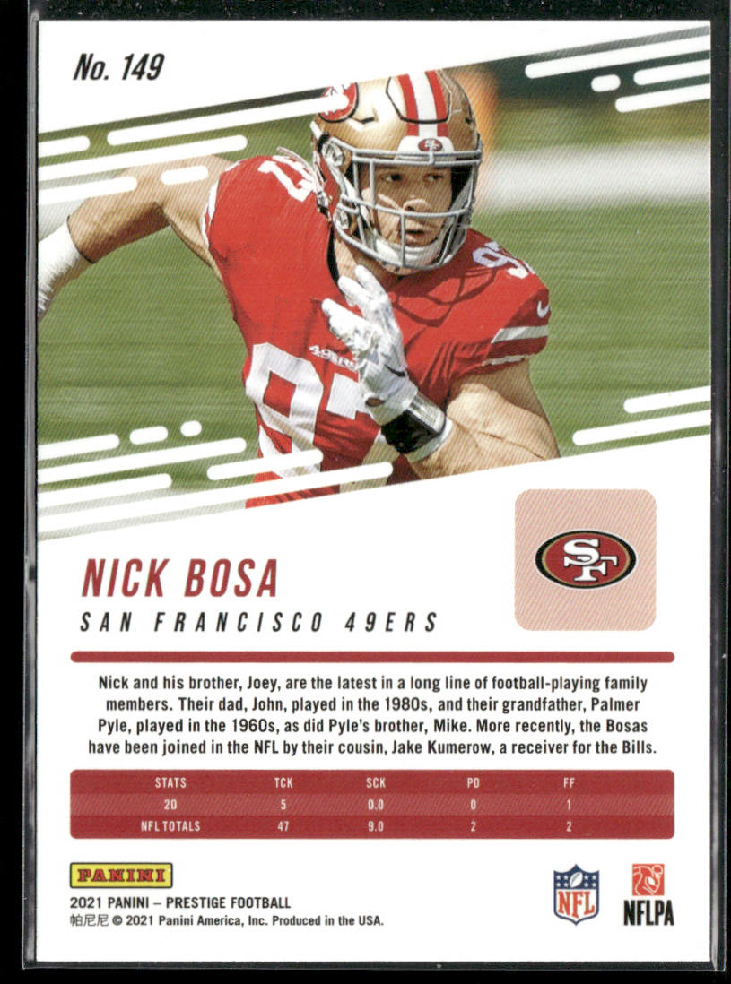 Nick Bosa 2021 Panini Prestige #149 San Francisco 49ers