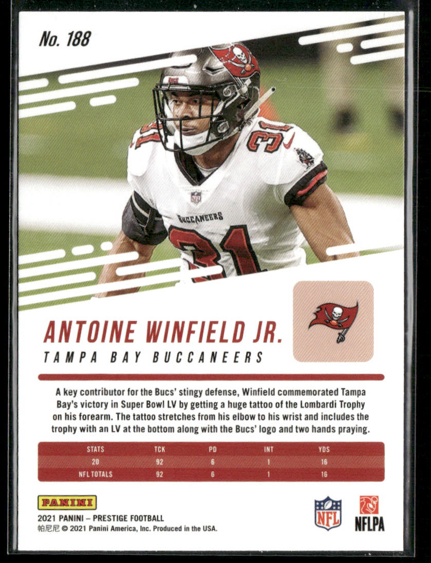 Antoine Winfield Jr. 2021 Panini Prestige #188 Tampa Bay Buccaneers