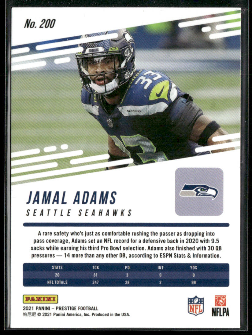 Jamal Adams 2021 Panini Prestige #200 Seattle Seahawks