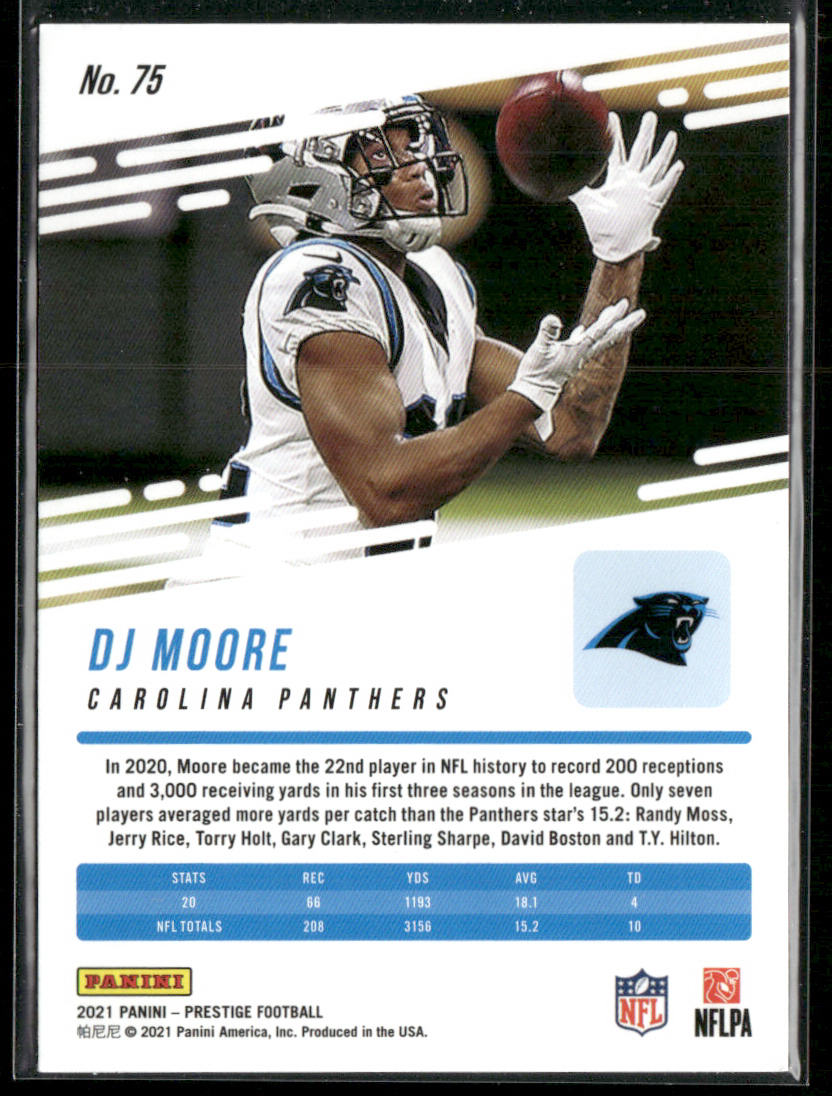 DJ Moore 2021 Panini Prestige #75 Carolina Panthers