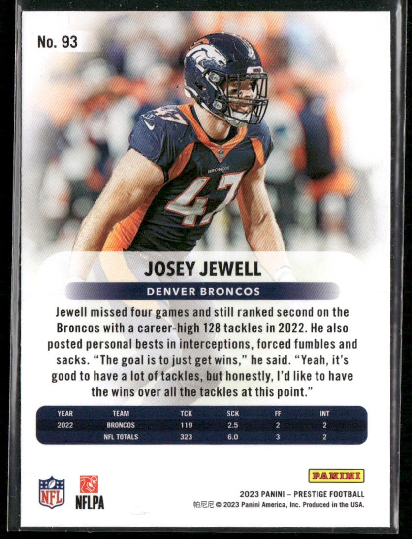 Josey Jewell 2023 Panini Prestige #93 Denver Broncos