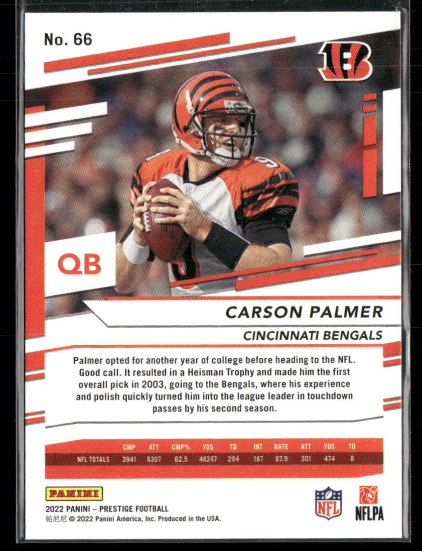 Carson Palmer 2022 Panini Prestige #66 Cincinnati Bengals