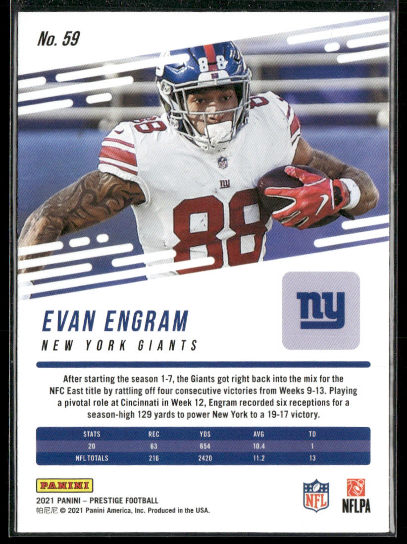 Evan Engram 2021 Panini Prestige #59 New York Giants