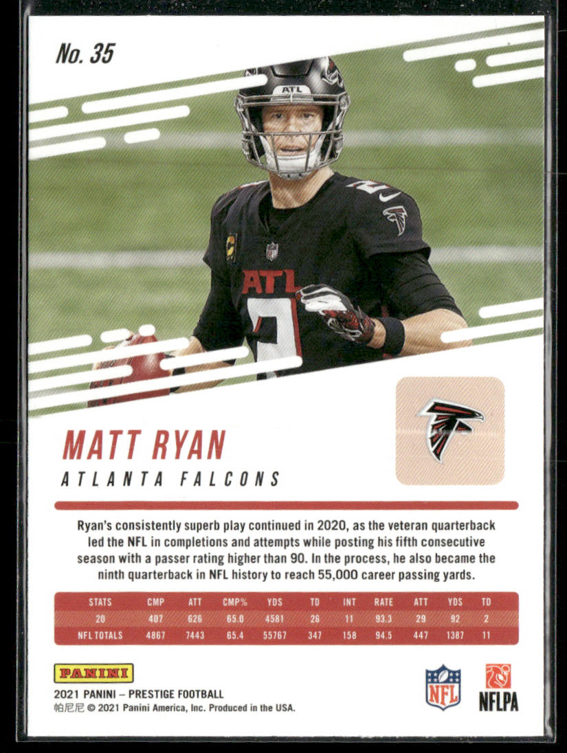 Matt Ryan 2021 Panini Prestige #35 Atlanta Falcons