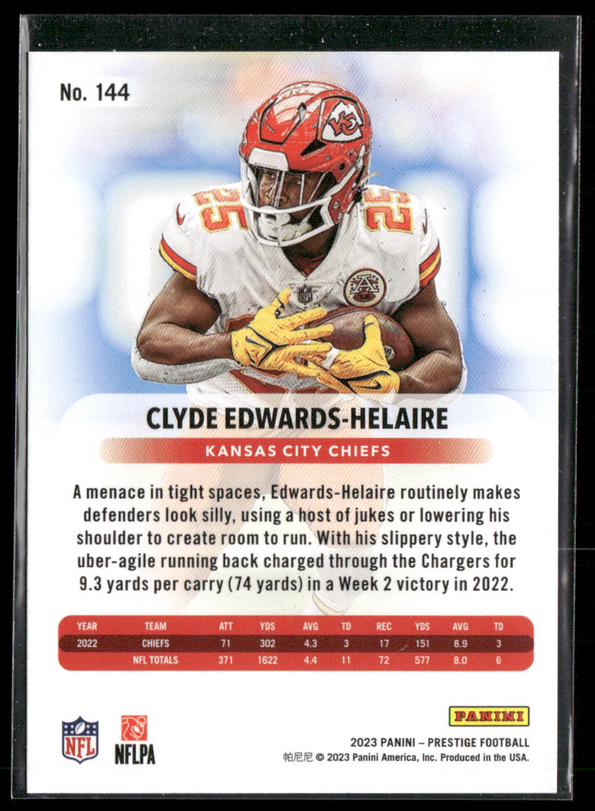 Clyde Edwards-Helaire 2023 Panini Prestige #144 Kansas City Chiefs