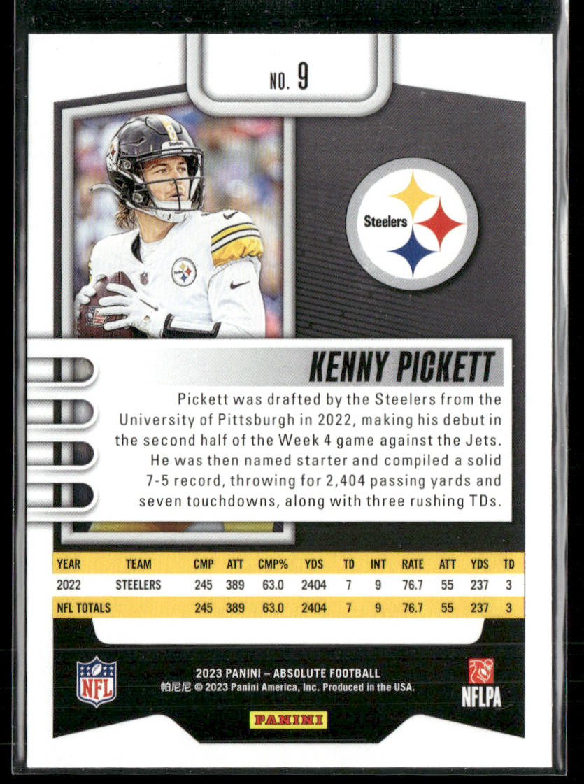 Kenny Pickett 2023 Panini Absolute Retail #9 Pittsburgh Steelers