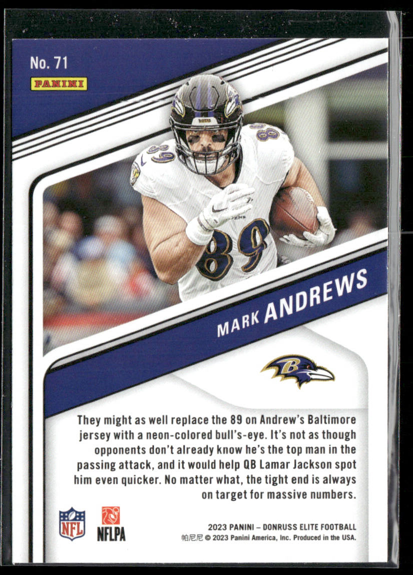 Mark Andrews 2023 Donruss Elite #71 Baltimore Ravens
