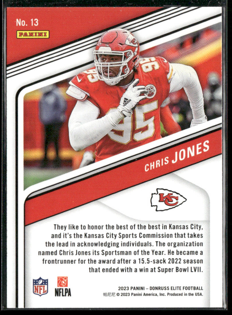 Chris Jones 2023 Donruss Elite #13 Kansas City Chiefs