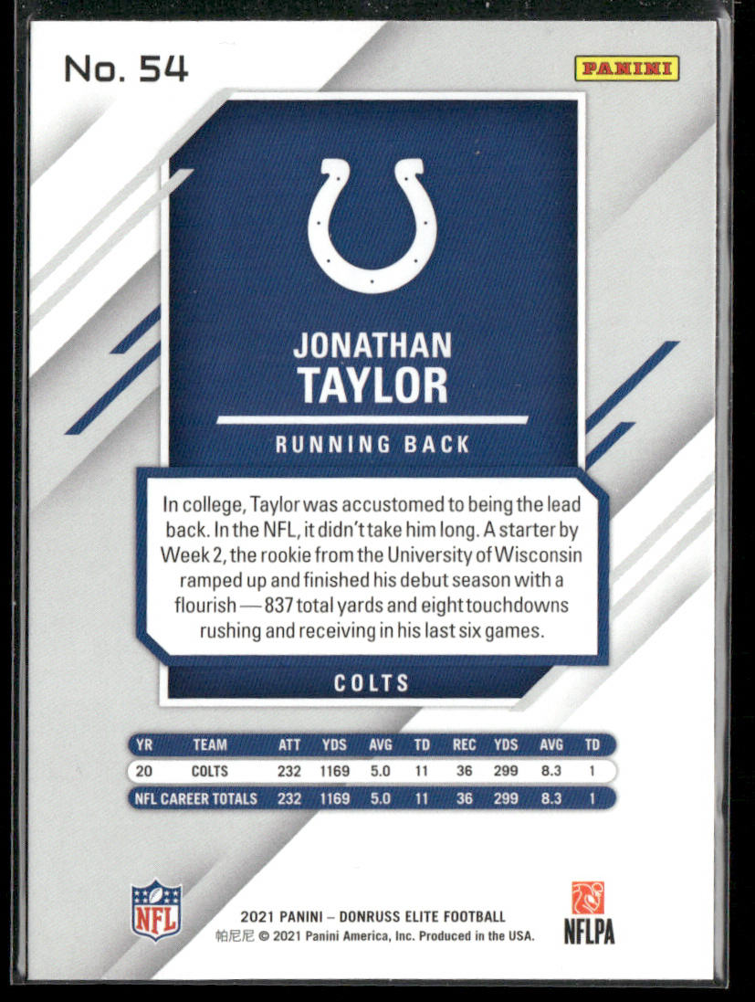 Jonathan Taylor 2021 Donruss Elite #54 Indianapolis Colts