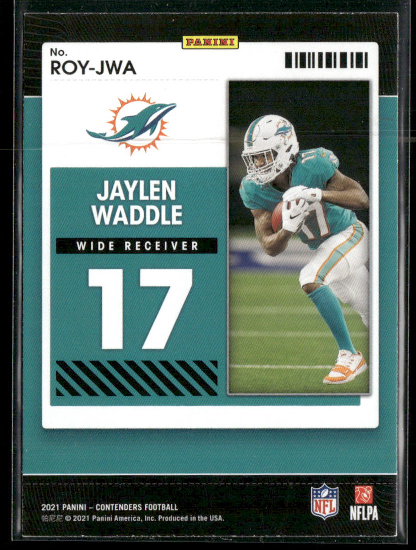 Jaylen Waddle 2021 Panini Contenders Rookie of the Year Contenders #ROY-JWA