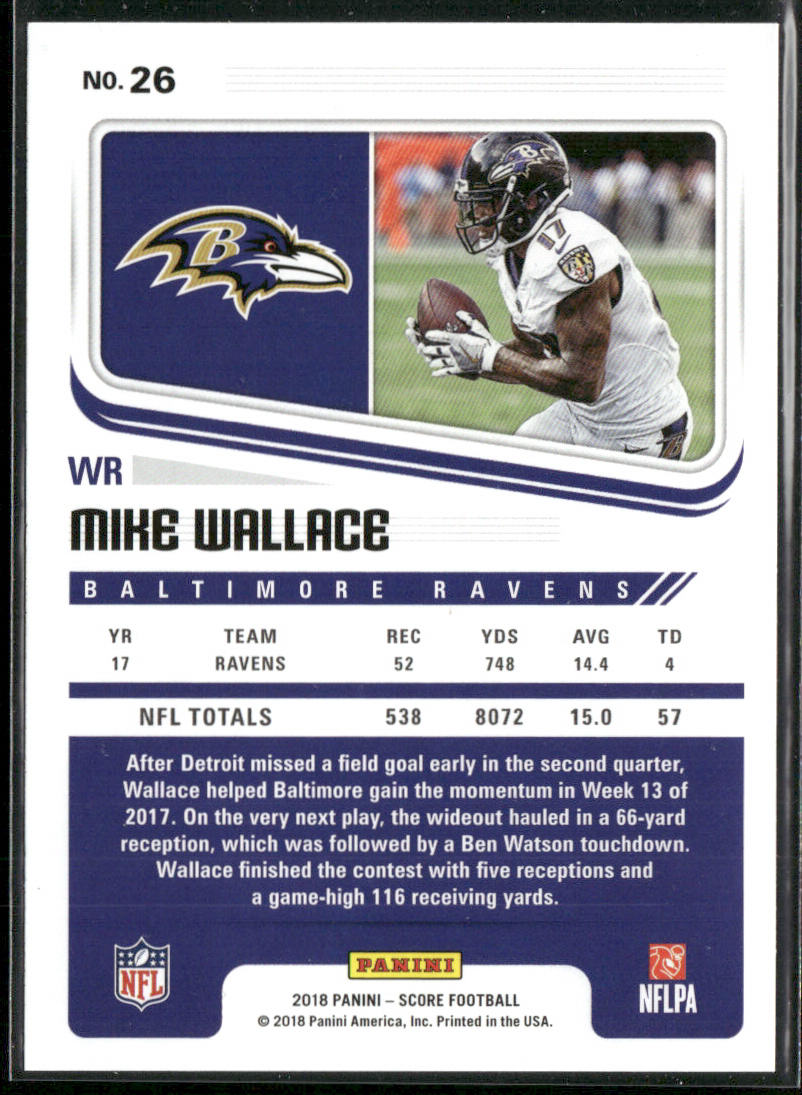 Mike Wallace 2018 Score #26 Baltimore Ravens