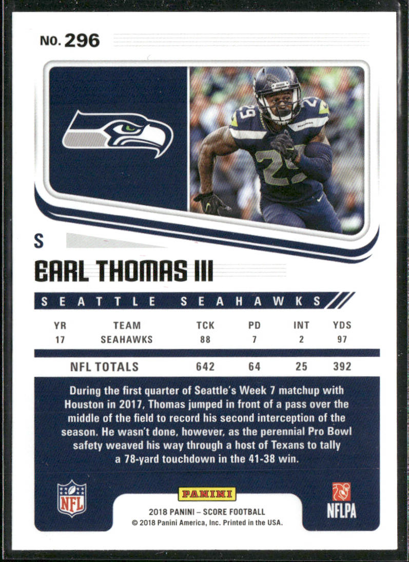 Earl Thomas III 2018 Score #296 Seattle Seahawks