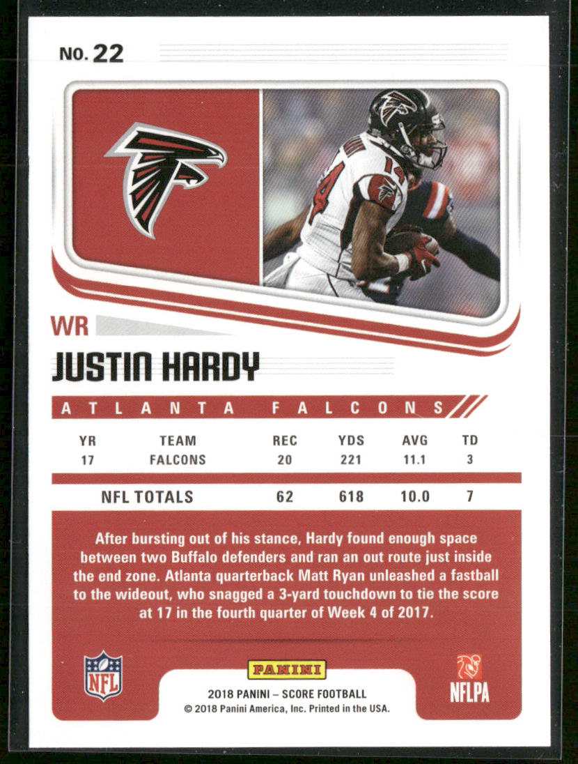 Justin Hardy 2018 Score #22 Atlanta Falcons