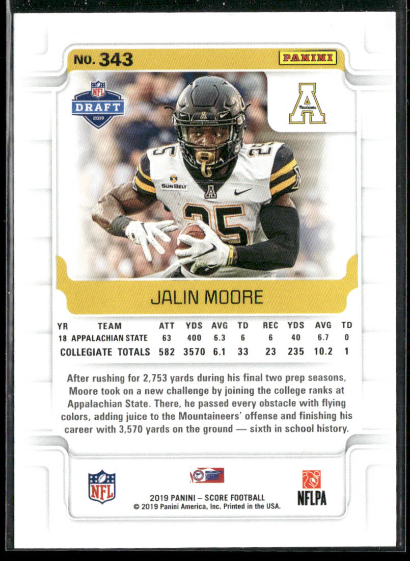 Jalin Moore Jr. 2019 Score #343 RC Appalachian State Mountaineers