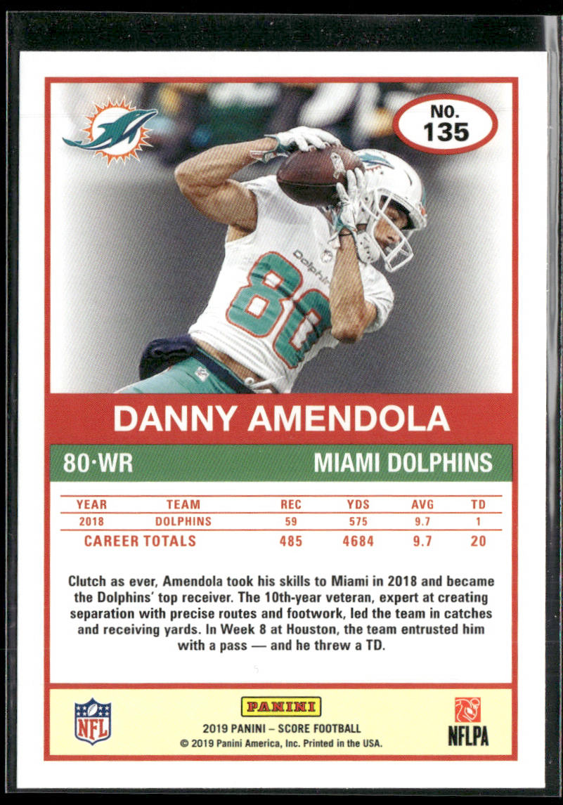Danny Amendola 2019 Score #135 Miami Dolphins