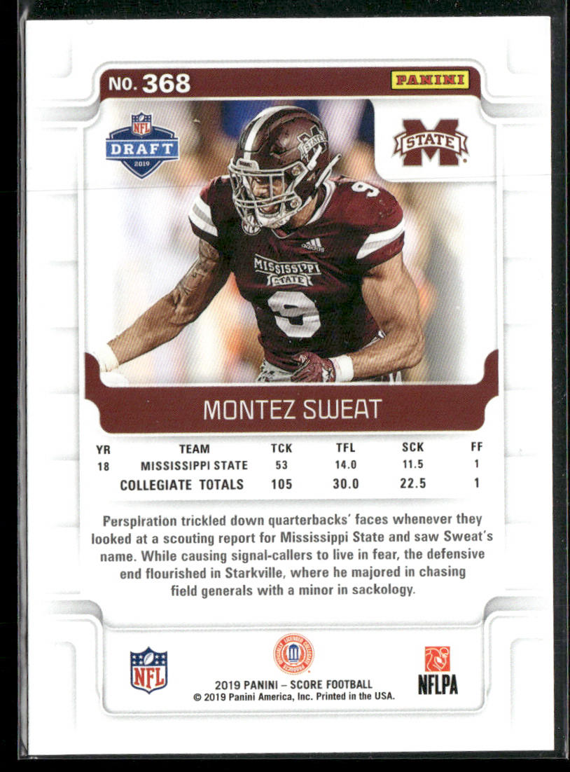 Montez Sweat 2019 Score #368 RC Mississippi State Bulldogs