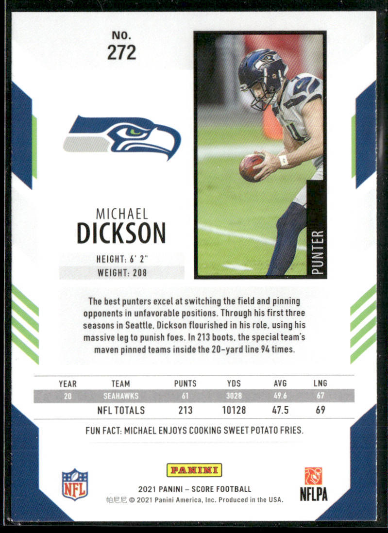 Michael Dickson 2021 Score #272 Seattle Seahawks