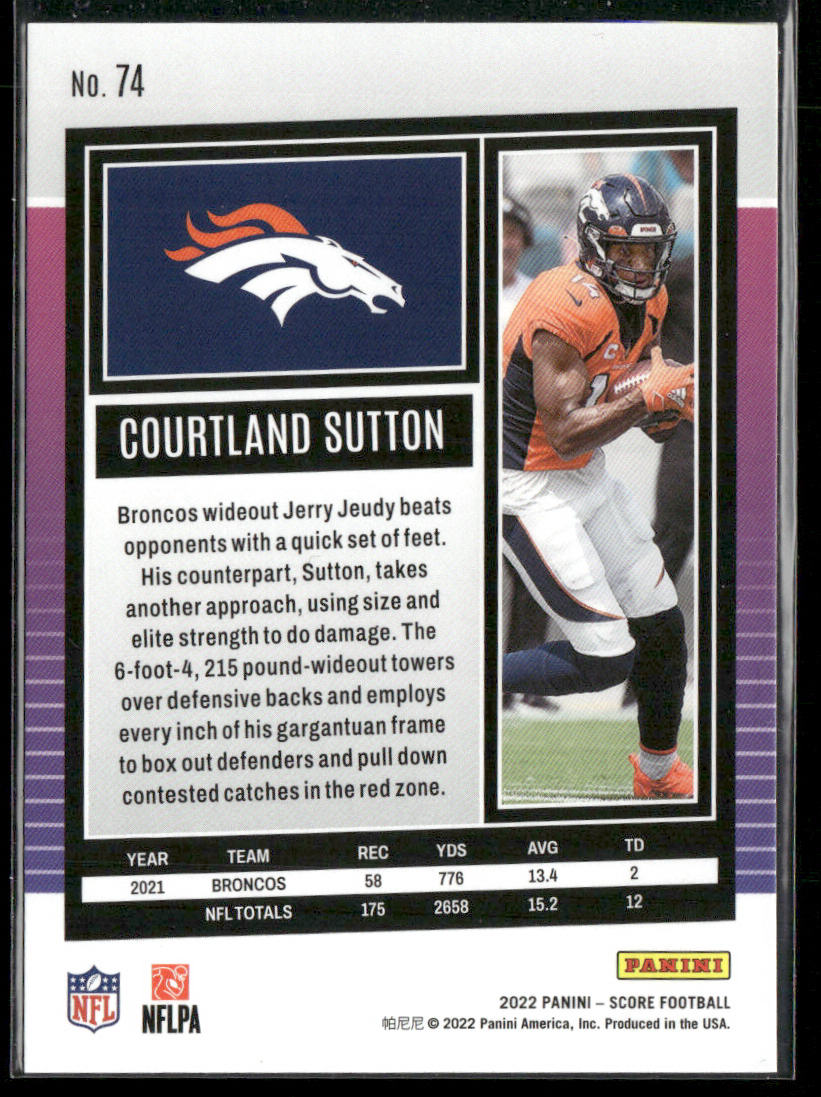 Courtland Sutton 2022 Score #74 Denver Broncos
